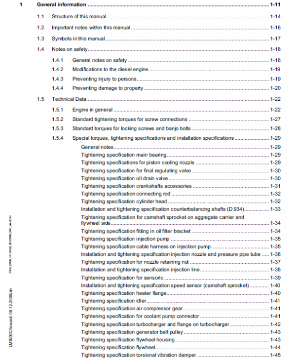 Liebherr Diesel Engines D934 A6 D936 A6 Service Manual