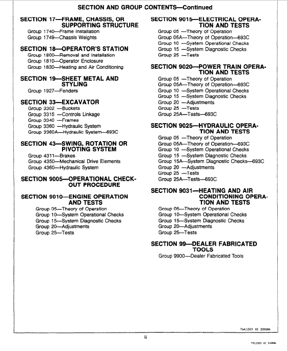 John Deere 690C, 693C Excavator Service Manual