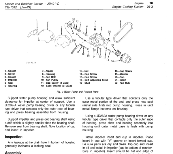 John Deere 401C Backhoe Loader Service Manual TM-1092