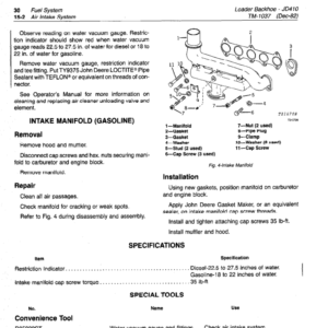 John Deere 410 Backhoe Loader Service Manual TM-1037