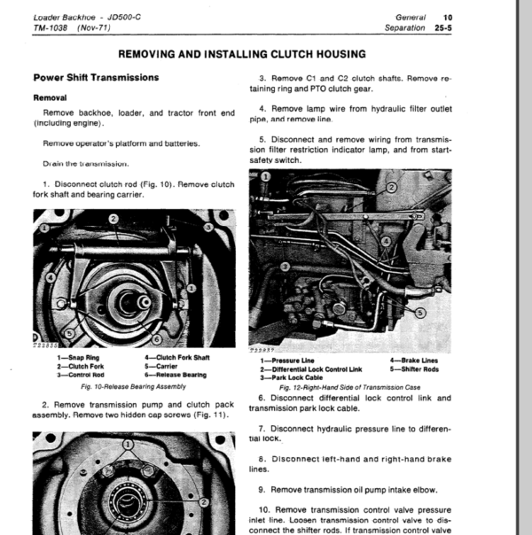 John Deere 500C Loader Backhoe Service Manual TM-1038