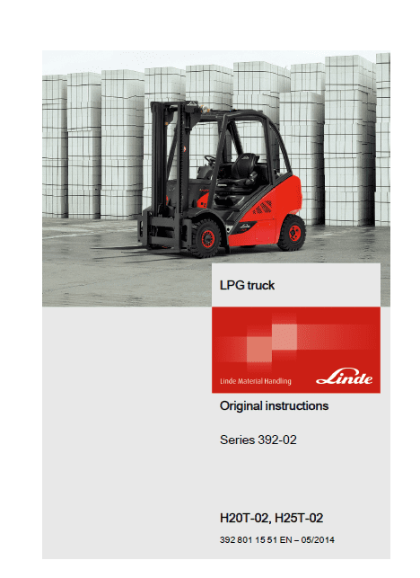 Linde 392 Forklift : H20D, H25D, H20T, H25T Service Repair Manual