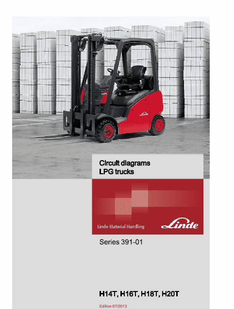 Linde 391 Forklift Truck : H14T, H16T, H18T, H20T Service Training Manual