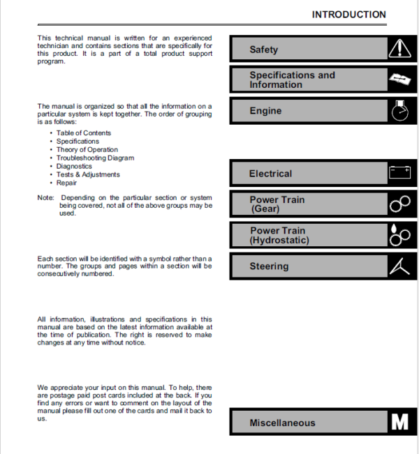 John Deere STX30, STX38, STX46 Lawn Tractors Service Manual