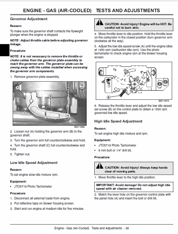 John Deere X465, X475, X485, X575 and X585 Garden Tractor Manual