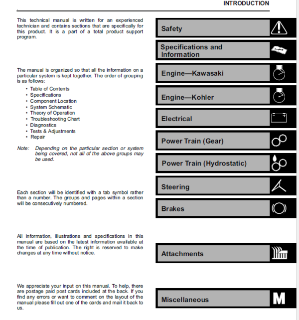 John Deere LX172, LX173, LX176, LX178, LX186, LX188 Lawn Tractor Service Manual