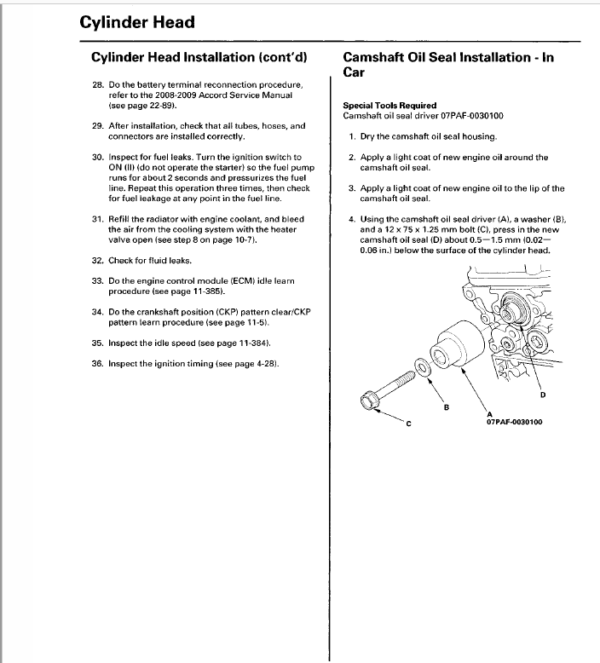 HONDA ACCORD 2008 2009 2010 2011 2012 Factory Repair Service Workshop Manual