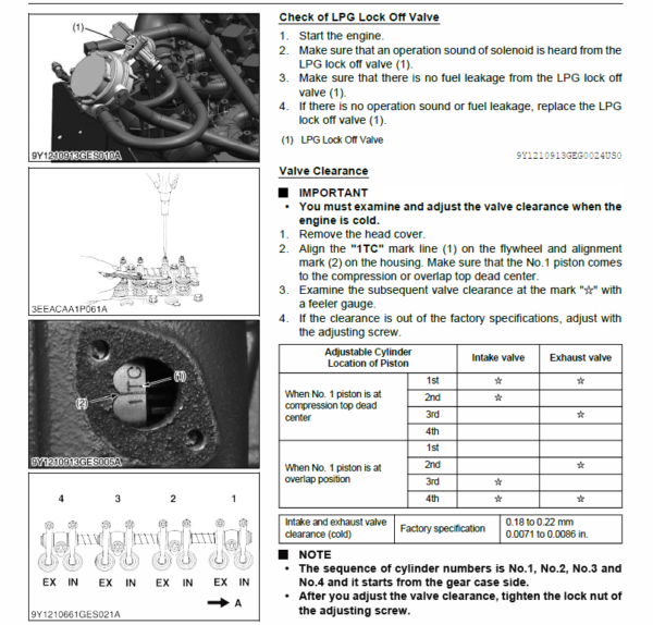 Still WSM WG2503-L Kubota LPG Engine Workshop Repair Manual