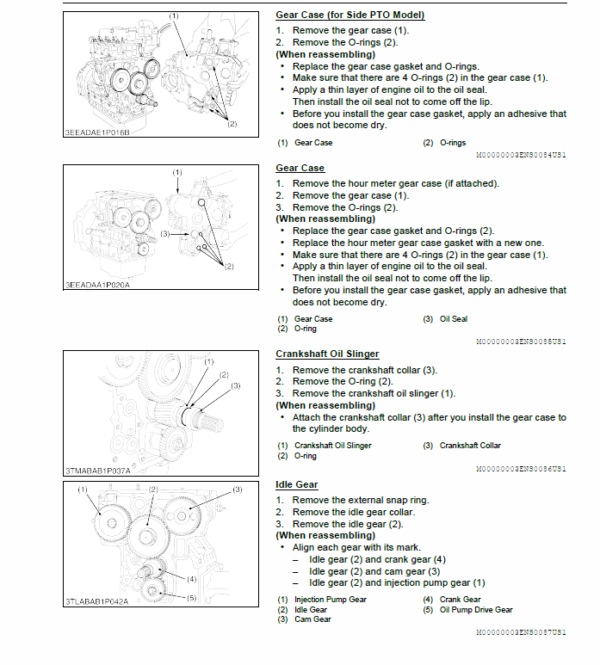 Still WSM 03-M-E3B, 03-M-E3BG Kubota Engine Workshop Repair Manual