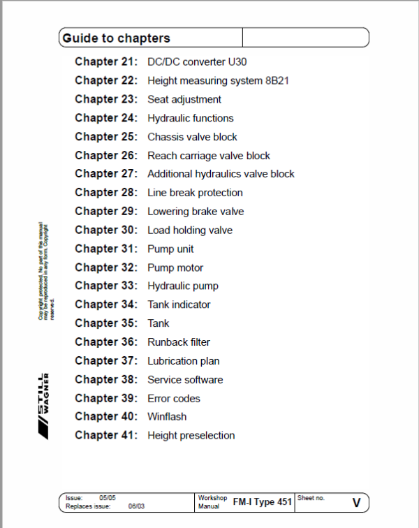 Still FM-I Type 451 Reach Truck Workshop Repair Manual