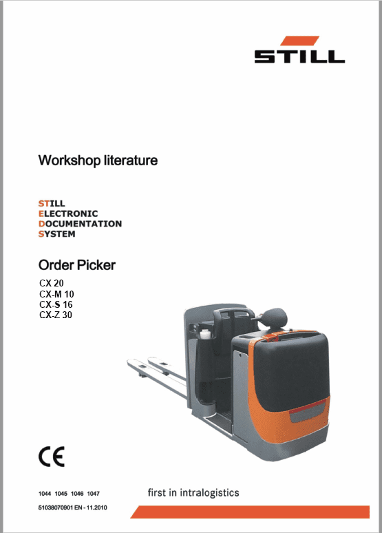 Still CX, CXD, CXM, Kanvan, CXS, CXT, CXH Order Picker Workshop Repair Manual