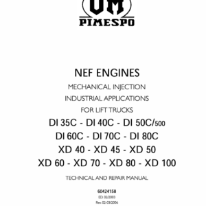 OM PIMESPO FIAT DI30CH, DI35CH, DI40C, DI50C Workshop Operating Repair Manual