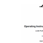Linde Type 334 Electric Forklift Truck: E10 Workshop Manual
