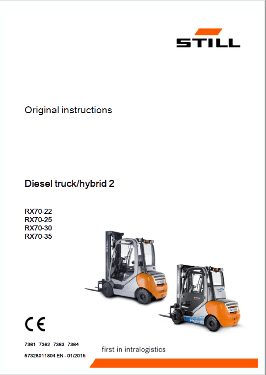 Still Electric Forklift Truck RX70: RX70-22, RX70-25, RX70-30, RX70-35 Repair Manual