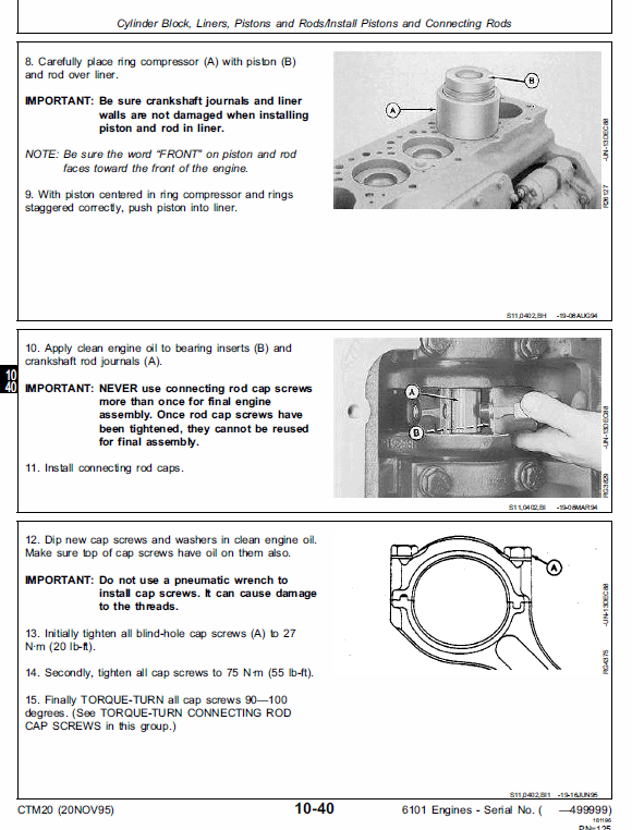 John Deere 500 Series 6101 Diesel Engines Manual CMT20