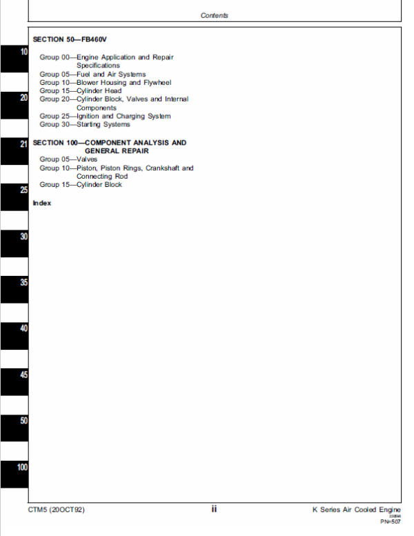 John Deere K Series Air Cooled & Liquid Cooled Engines Manual CTM5, CTM39