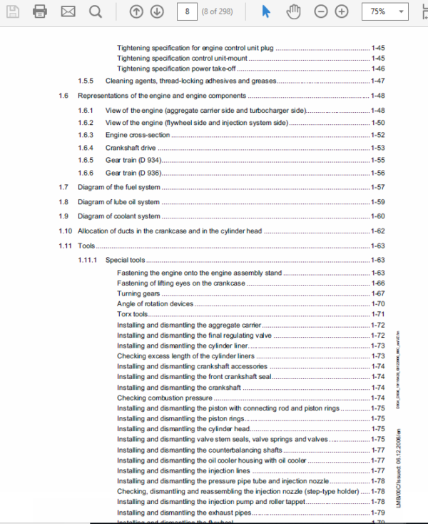 Liebherr Diesel Engines D934 A6 D936 A6 Service Manual