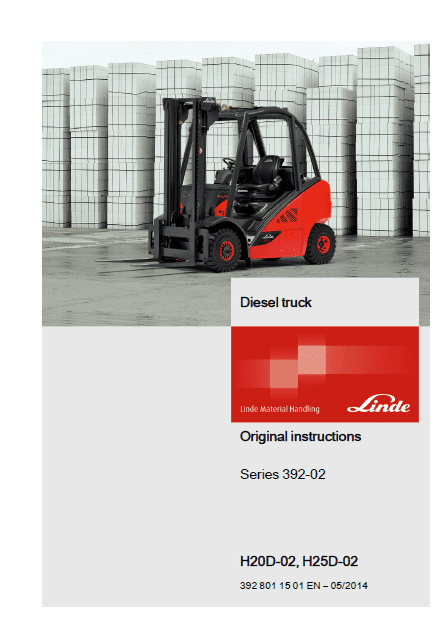 Linde 392 Forklift : H20D, H25D, H20T, H25T Service Repair Manual