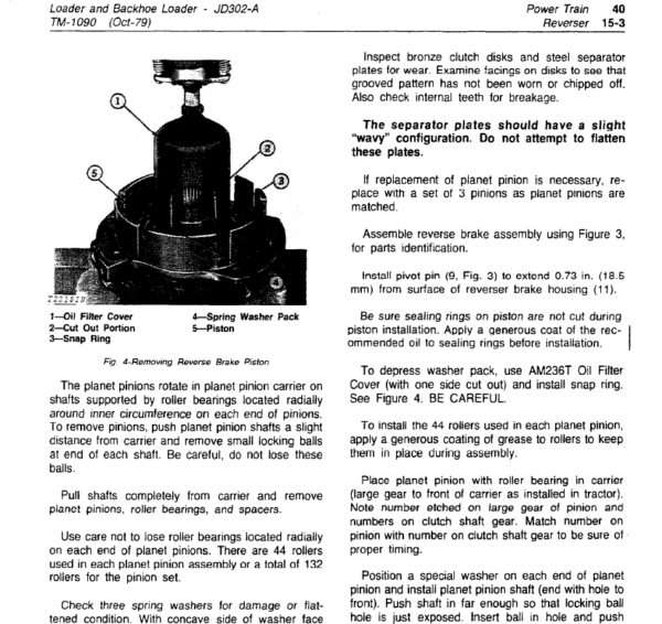 John Deere 302A Backhoe Loader Service Manual TM-1090