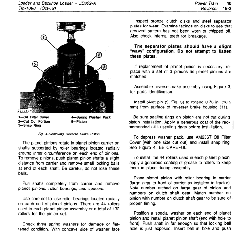 John Deere 302a Backhoe Loader Repair Technical Manual Tm1090 