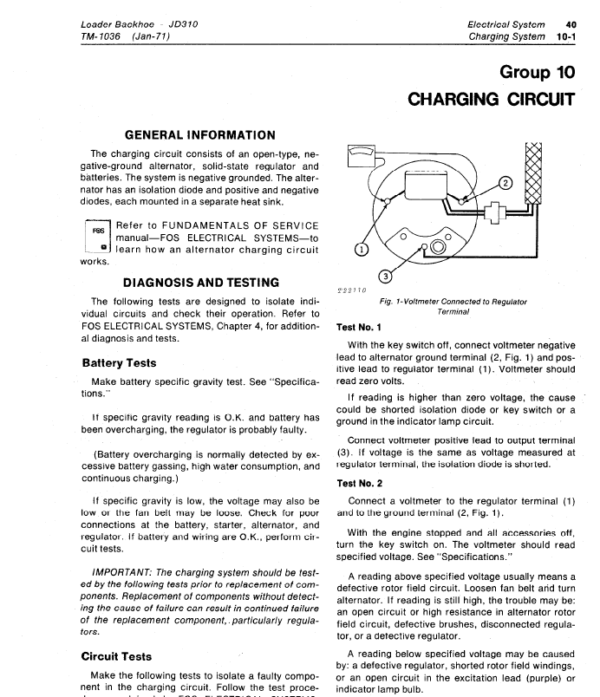 John Deere 310 Loader Backhoe Service Manual TM-1036