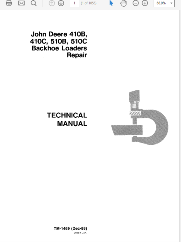 John Deere 410B, 410C, 510B, 510C Backhoe Loader Service Manual