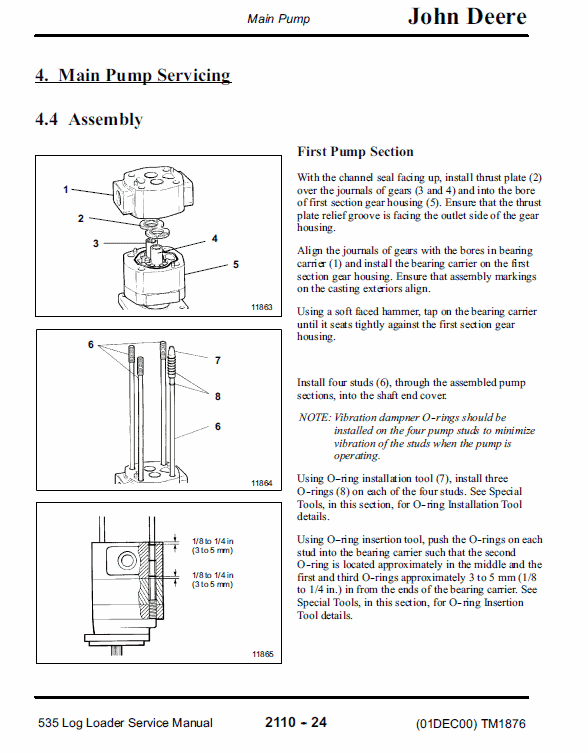 John Deere 535 Log Loader Service Manual TM-1876