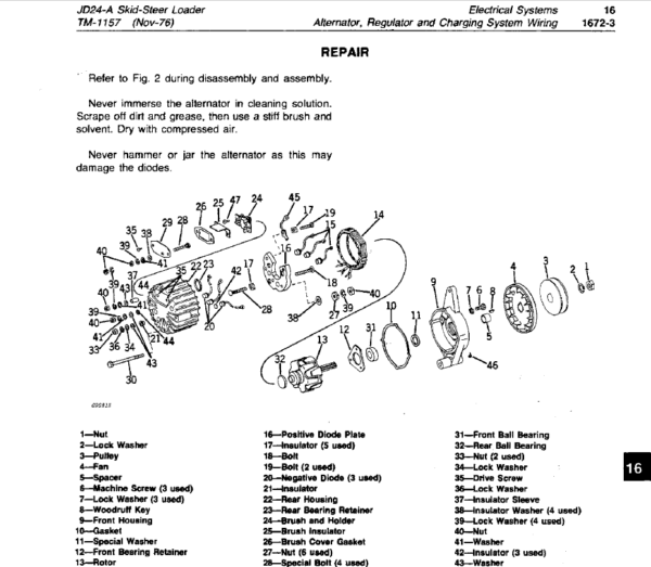 John Deere 24A Skid-Steer Loader Service Manual TM-1157