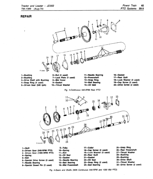 John Deere 302 Tractor and Loader Service Manual TM-1089