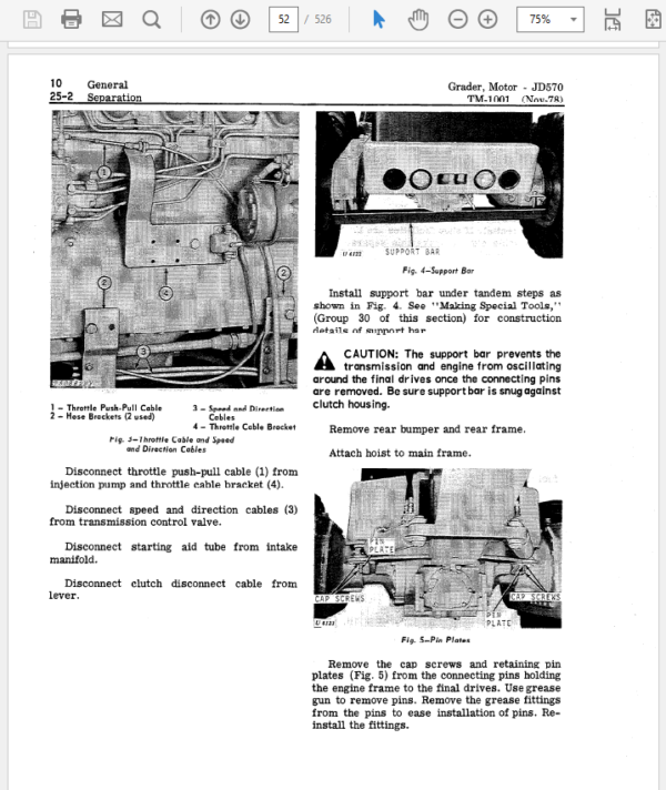 John Deere 570, 570A Motor Grader Service Manual TM-1001