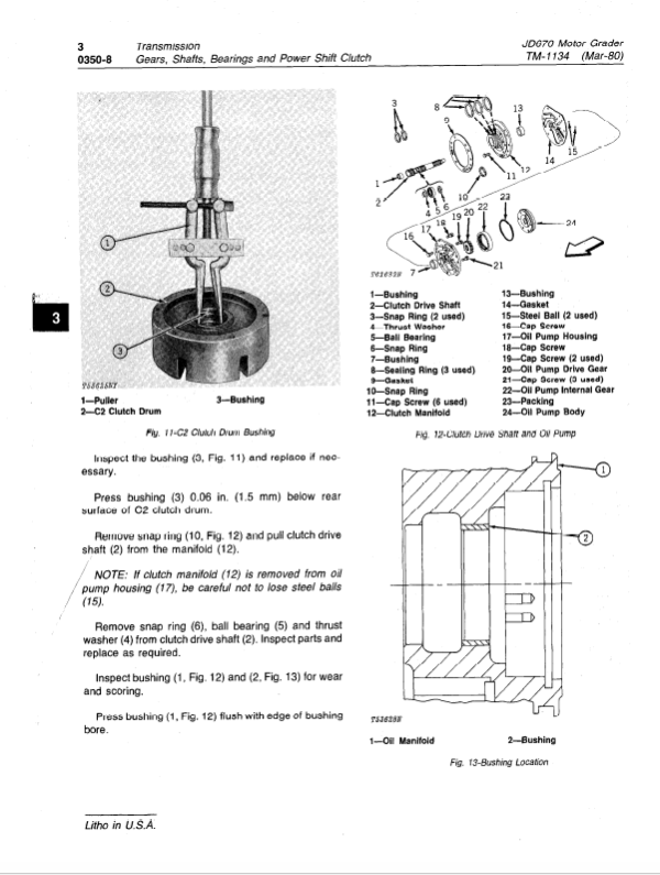 John Deere 670 Motor Grader Service Manual TM-1134