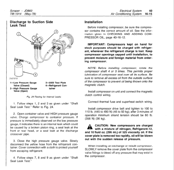 John Deere 860 and 860A Scraper Service Manual TM-1014