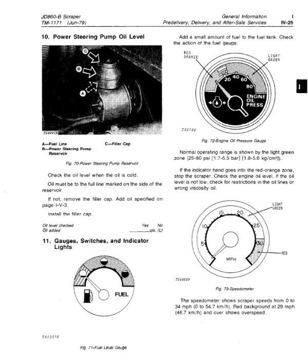 John Deere 860B Scraper Service Manual TM-1171