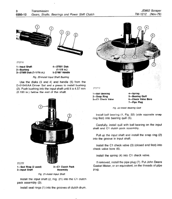 John Deere 862 Scraper Service Manual TM-1212