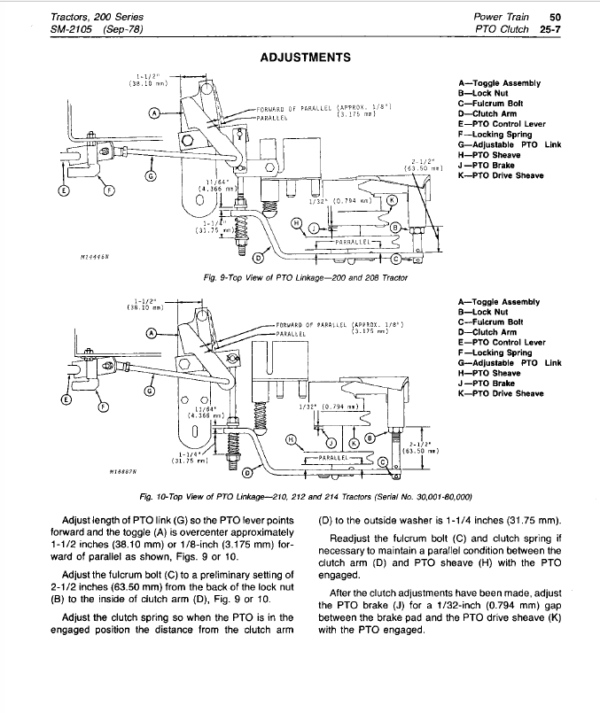 John Deere 200, 208, 210, 214, 216 Lawn and Garden Manual SM-2105