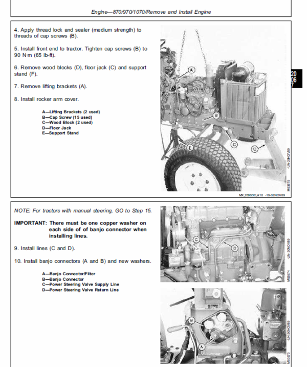 John Deere 670, 770, 790, 870, 970, 1070 Compact Utility Tractor Service Manual TM-1470