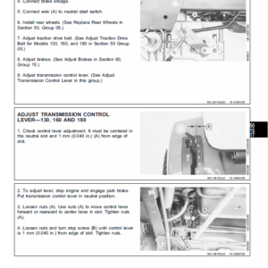 John Deere 130, 160, 165, 175, 180, 185 Lawn Tractors Service Manual