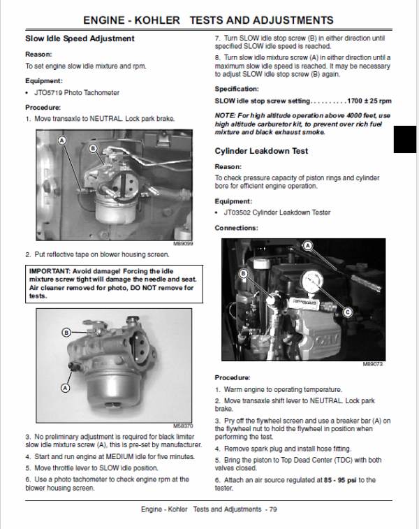 John Deere SST15, SST16, SST18 Lawn Tractor Service Manual TM-1908