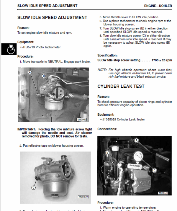 John Deere LT133, LT155, LT166 Lawn Tractor Service Manual TM-1695