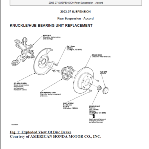 HONDA ACCORD 2003, 2004, 2005, 2006, 2007 Workshop Repair Manual