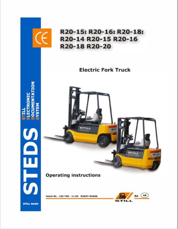 Still Electric Fork Truck R20: R20-15, R20-16, R20-17, R20-20 Repair Workshop Manual