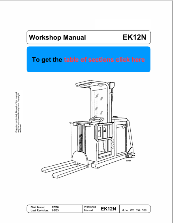 Still EK10, EK11, EK12 Order Picker Workshop Repair Manual