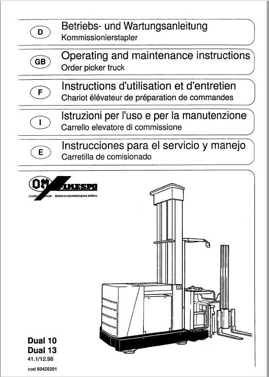 OM PIMESPO CTR Dual 10, Dual 13, Dual 15-3, Dual 15-4 Workshop Repair Manual