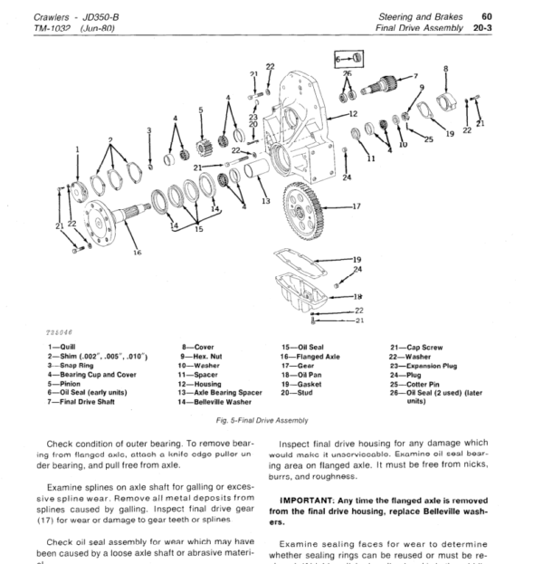 John Deere 350, 350B Crawler Tractor Loaders Service Manual TM-1032