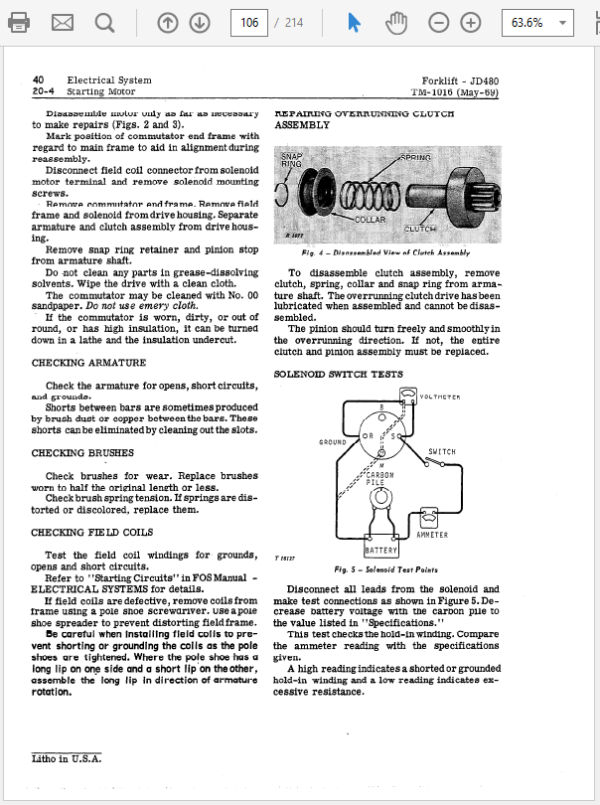 John Deere 480 Forklift Service Manual TM-1016