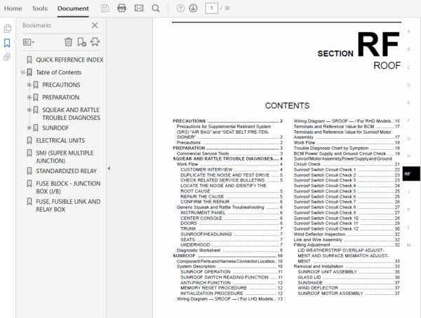 Nissan Murano Z50 2005 -2008 Repair Manual