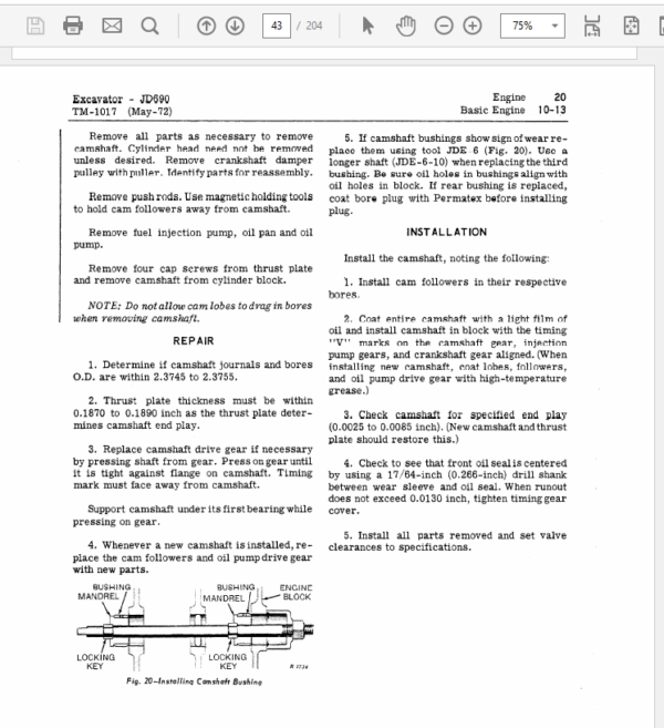 John Deere 690, 690A Excavator Service Manual TM-1017