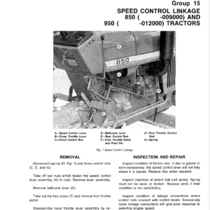 John Deere 850, 900HC, 950 and 1050 Tractors Service Manual TM-1192