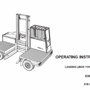 Linde 316 Forklift Truck: S30, S30W, S40, S40W, S50, S50W, S60, S60W Repair Manual