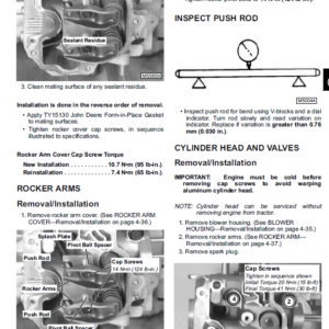 John Deere LX172, LX173, LX176, LX178, LX186, LX188 Lawn Tractor Service Manual